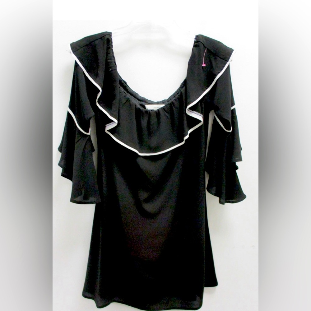 June & Hudson Black dress with White Trim
